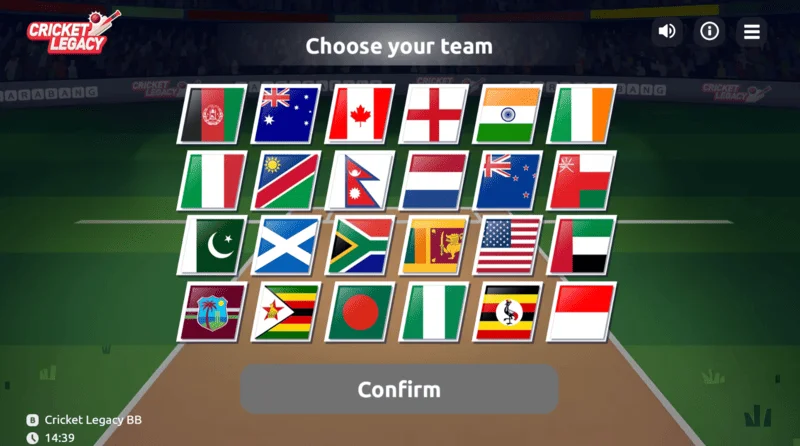 Cricket Legacy BB pagpili ng koponan